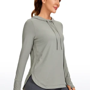 Brushed Feeling Long Sleeves Hoodie with Thumbhole